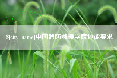 莱阳中国消防救援学院体能要求