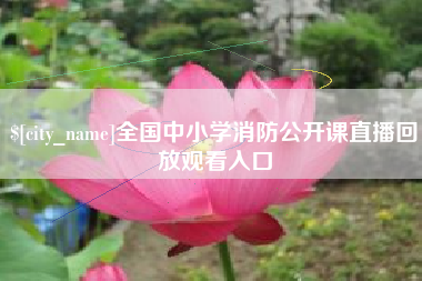 莱阳全国中小学消防公开课直播回放观看入口