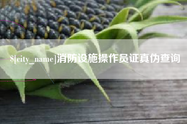 莱阳消防设施操作员证真伪查询
