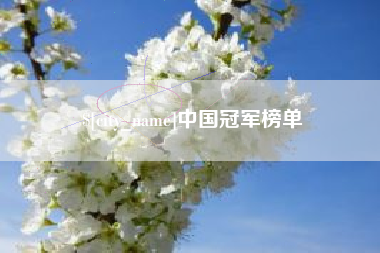 莱阳中国冠军榜单