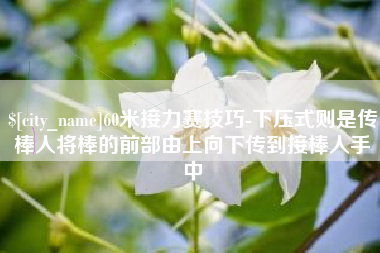 莱阳60米接力赛技巧-下压式则是传棒人将棒的前部由上向下传到接棒人手中